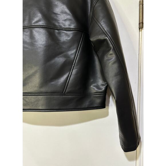 Hudson Faux Leather Black Jacket Small NWT Sample Piece Biker Jacket Moto Detail - Picture 12 of 13